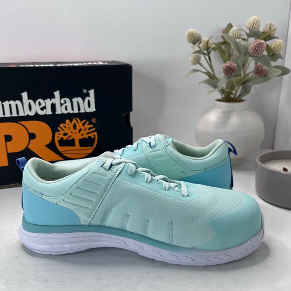 Timberland PRO Overdrive Composite Safety Toe Sneaker Aqua Women 9 NWB - Picture 7 of 10